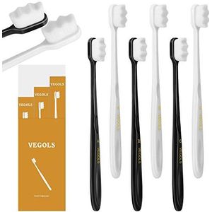 Whitening Tandpasta, soda tandpasta, fluoridevrije tandpasta, tandenborstel voor volwassenen, extra zacht, met 20.000 zachte borstelharen, 6 stuks