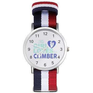 Meisje Houdt Van Klimmer Casual Heren Horloges Voor Vrouwen Mode Grafische Horloge Outdoor Werk Gym Gift