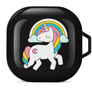 Eenhoorn oordopjes hoesje compatibel met Samsung hard shell beschermhoes zwart-stijl