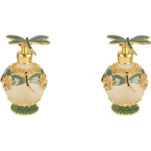 2 set Dragonfly Parfum Fles Elegante En Mooie Stevige En Duurzaam Dragonfly Decoratieve Glas Parfum Fles Milieuvriendelijk groen