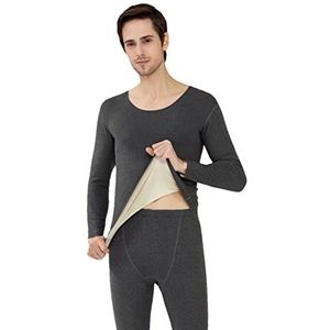 Men thermal underwear Men'S Long Pants Suit Seamless Velvet Thermal Underwear-Male Blue Gray,Xl