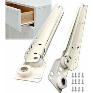 Metalen ladegeleiderail, kastladegeleiders 10 14 18 20 22 inch - 1 paar 40 kg belasting, voor kledingkast, dressoir, computertafel, toetsenbordgeleiderails