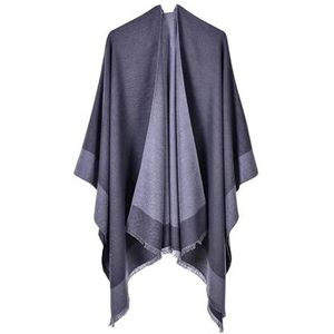 UBOHUZ Winter Mode Poncho Vrouwen Capes Sjaal Dames Sjaals Warme Sjaals Wraps Vrouw Poncho's Voor Lente Herfst Winter, Grijs, One size