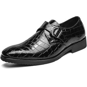 Heren loafers, microvezel leer, instappers, casual zakelijke bruiloft banket schoenen voor heren,zwart,38 EU