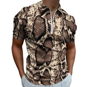 Originele Snake Skin Half Zip-up Polo Shirts Voor Mannen Slim Fit Korte Mouw T-shirt Sneldrogende Golf Tops Tees L
