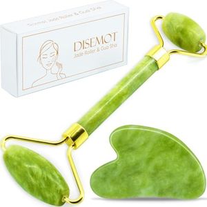 Disemot Jade Roller & Gua Sha Facial Tools, Natuurlijke Anti-Aging Jade Beauty Skin-Care Tool Face Roller om de gezichtshuid te verjongen, afslanken en verstevigen, geweldig als kous stuffe