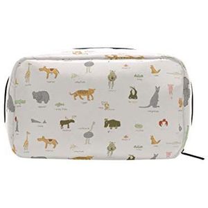 MONTOJ Dierlijk alfabet patroon make-up Zip Pouch cosmetische zakken