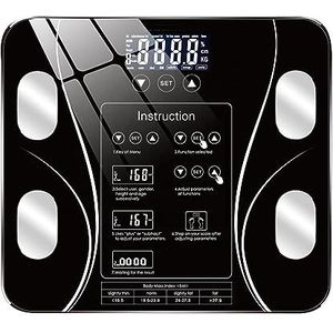 Digitale Badkamervetweegschaal LED-display Lichaamsvetweegschaal Elektronische Weegschaal Schaal For Menselijke Gezondheid Gemakkelijk Te Gebruiken(Black)