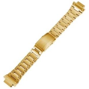 Roestvrij Stalen Horlogeband Fit for Casio GW-B5600 DW5600/M5610/GMW-B5000/GA2100/GM-2100 GM5600 Horlogeband Metalen Stalen Band armband (Color : Gold, Size : For GM2100)