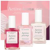 Manucurist - Active Icons Trio Kerstset - Nagellakken - Active Glow Blueberry, Shine, Plump - Nagelversterker - Verhelderende Behandeling