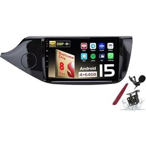 Android 15 Autoradio Sat Navi voor K-IA Ceed (2012-2018) 9 Inch Touchscreen Multimedia Speler met Draadloze Carplay GPS Navigatie FM RDS Bluetooth 5G-WiFi SWC DSP,M100s