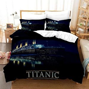 NICHIYOBI Titanic strandhanddoeken 3D-digitale print badhanddoeken, modieuze uitstraling, reishanddoek, zacht en lichtbestendig (2,100cmx180cm