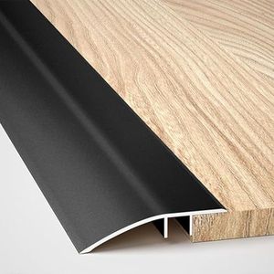 Aluminium overgangsstrip, 90 cm (35,4 inch) overgangsstrip voor houten vloer naar tegelvloer, laminaat-tapijt overgangsprofiel, metalen vloerovergangsstrips-Black||90 * 4.3CM