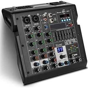 Audio DJ-mixer 4 Kanalen Mixer Depusheng B4 Geluid Tafel Professionele DJ Mixing Console Ingebouwde 99 DSP Digitale Effecten 48V fantoomvoeding Podcast-apparatuur (Color : Nero, Size : B4)