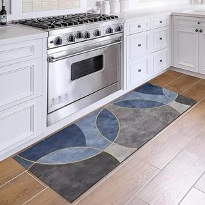Lang tapijt lopers voor hal, keuken modern grijs blauw gang hal woonkamer entree antislip smal loper tapijt 60cm/70cm/80cm/100cm breed (Size : 80×250cm)