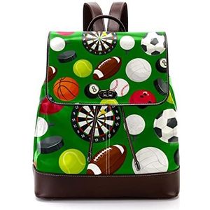 Sport bal groene gepersonaliseerde casual dagrugzak tas voor tiener, Meerkleurig, 27x12.3x32cm, Rugzak Rugzakken