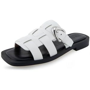 Aerosoles St.Marks Slide sandaal voor dames, Wit leder, 40 EU