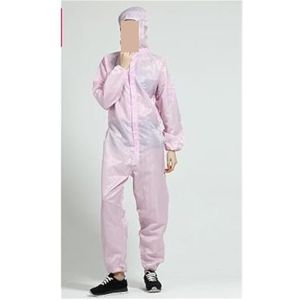 Antistatische Eliminator, Mannen Vrouwen Antistatische Capuchon Stofdichte Overalls Cleanroomkleding Fabrieksschoonmaak Voedsel Verfwerk Beschermende kleding(Pink,XX-Large)