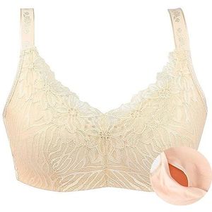 XWSM Katoenen beha prothese, post-op-beha voor vrouwen, middelbare leeftijd, borststectomie, slapen, yoga, dagelijks gebruik, beha-bovenstuk, ondergoed, bustehouder, beige, 100B