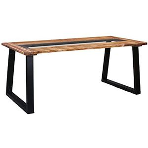 DIGBYS Meubelsets-Eettafel 180x90x75 cm Massief Acaciahout en Glas