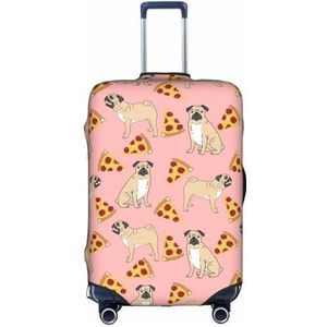 Wratle Koffer Cover Protectors Elastische Bagage Covers Past 18-30 Inch Bagage Kleurrijke Strepen, Pug Pizza Roze, S