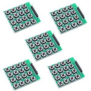 Oiyagai 5-Pack Universele 4x4 Matrix Toetsenbordmodule met 16 Knoppen, Ideaal voor Arduino DIY Projecten