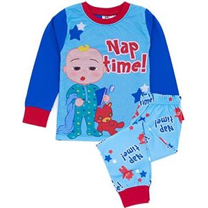 Cocomelon kinderpyjama | Muzikaal blauw T-shirt met lange mouwen voor jongens en meisjes met blauwe broek Pjs | Loungewear cadeau voor hem - 12-18 maanden