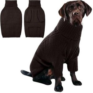 nnepia Warme Hond Trui Winterkleding Coltrui Gebreide Huisdier Kat Puppy Kleding Kostuum voor Kleine Honden Chihuahua Outfit Truien Vest (L, Blauw