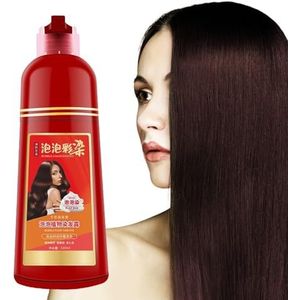 Bubble natuurlijke haarverf | Bubble haarverfcrème | 500 ml Instant Natural Plant Bubble Haarkleurshampoo, huidvriendelijke schuimshampoo voor dekking van grijs haar Youding