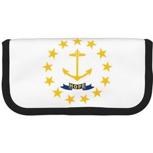 gopoo Rhode Island State Flag Cute Canvas Pencil Pouch - Georganiseerde opslag voor reizen en dagelijks gebruik etui, make-up zakje