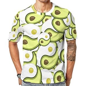 Avocado Egg Yin Yang grafisch T-shirt met korte mouwen voor heren ronde hals print casual T-shirt tops 4XL