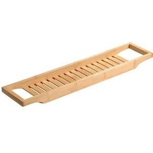 FSC® Badrekje voor over bad - 70 Cm lang - FSC® Bamboe hout - Badrek - Badplank - Badbrug - Basic bad tafeltje voor in bad