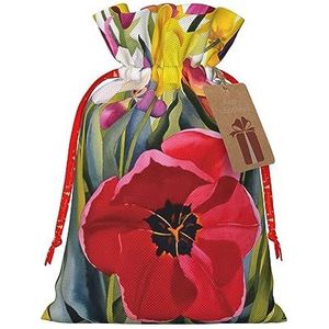 Tulip Tuin Print Trekkoord Gift Bag Kerstfeest Nieuwjaarsdag Snoep Bruiloft Valentijn Gunsten