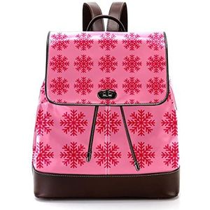 Gepersonaliseerde Casual Dagrugzak Tas voor Tiener mooie roze sneeuwvlok Schooltassen Bookbags, Meerkleurig, 27x12.3x32cm, Rugzak Rugzakken