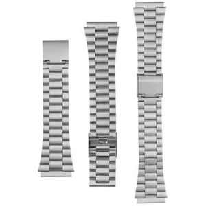 Roestvrij Stalen Horlogeband 18 Mm Fit for Casio A158 A159 A169 B650 AQ-230 LA-680 AE1200 LA-670 F91W F84 SGW400 Massief metalen Horlogeband (Color : Seel three-beads, Size : 18mm)