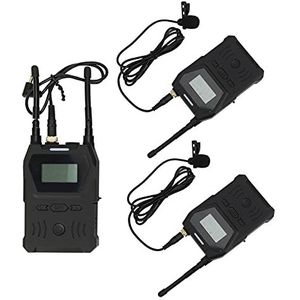 Draadloos Headset Lavalier-microfoonsysteem, Dual-channel Draadloze Lavalier, één voor Twee Microfoon voor Interviewopnamen, Camera, PA-luidspreker, Podcast, Video-opname