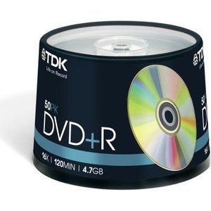 TDK - T19444 - DVD+R - 4.7GB - Cakebox - 50 stuks - 16x Speed