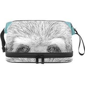 Grote capaciteit reizen cosmetische tas,Make-up tas,Waterdichte make-up tas Organizer, Luiaard dier, Meerkleurig, 27x15x14 cm/10.6x5.9x5.5 in
