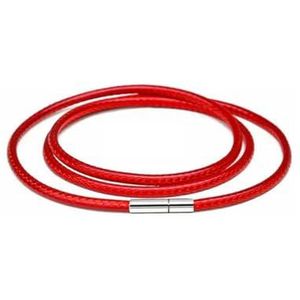 41-60cm 1/1.5/2/3mm Ketting Koord Handgemaakte Lederen Koord Hals Hanger Ketting Gevlochten Touw voor DIY Ketting Sieraden Accessoires-3mm-Rood-45cm