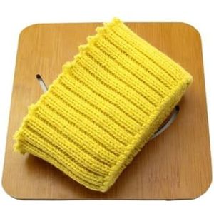 Geribbelde manchetten 7 x 75 cm 1 stuk ribgebreide stof acryl manchetten op mouwen rekbare naai-accessoires voor sweatshirt onderkraag elastische geribbelde manchetten (kleur: geel, maat: 7 x 75 cm)