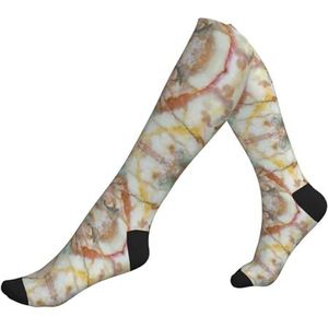 DEXNEL Gouden Marmeren Compressie Sokken Voor Mannen Vrouwen 20-30 Mmhg Compressie Sokken Voor Sport Ondersteuning Sokken, 2 Zwart-2, Eén Maat