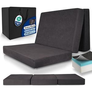 Beautissu - VS95 - Opvouwbaar Matras - Antraciet - Traagschuim - Extra Dik 14cm