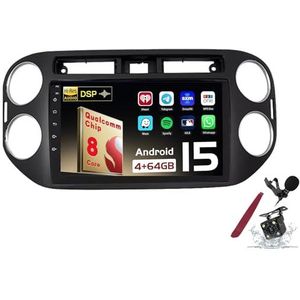 Android 15 Autoradio Sat Navi voor VW T-iguan(2006-2016) 9 Inch Touchscreen Multimedia Speler met Draadloze Carplay GPS Navigatie FM RDS Bluetooth 5G-WiFi SWC DSP,M120s