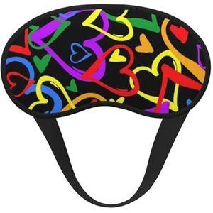 FZGGWYHL Gay Pride Regenboog Gedrukt Verduisterend Slaap Masker Aid Oogmasker Reizen Slaap Oogmasker