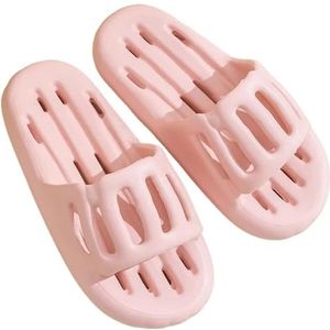 UBOHUZ 2 Paar Zomer Hollow Out Lekkage Sneldrogende Sandalen Voor Baden Vrouwen Antislip Zachte Badkamer Slippers Dames Thuis Slippers Voor Badkamer, Zwembad, roze, 42-43
