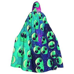 WURTON Groene Alien Carnaval Kostuums Voor Volwassenen Cosplay Cape Kostuums Mantel Met Capuchon Voor Vrouwen Mannen 190Cm
