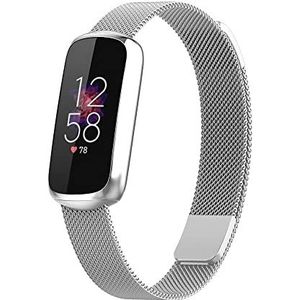 Strap-it Fitbit Luxe Milanese band (zilver)