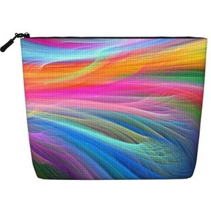 FZGGWYHL Regenboog Oceaan Gedrukte Nep Hennep Hennep Make-up Bag Dag, Zwart, Eén maat, Tas Organizer