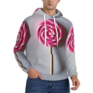 Jkkghll Lolly Print Heren Hooded Warme Lichtgewicht Trui Voor Winter Herfst En Lente Casual Wear, Zwart, XS