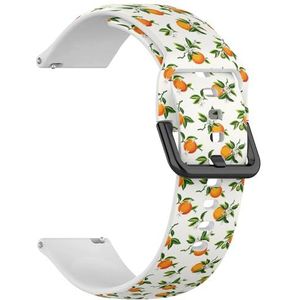 Compatibel met Garmin Venu/Venu 2 Plus/Sq/Sq Music/Sq 2/Sq 2 Music, (oranje fruit bloemen) 20 mm zachte siliconen sportband armband armband